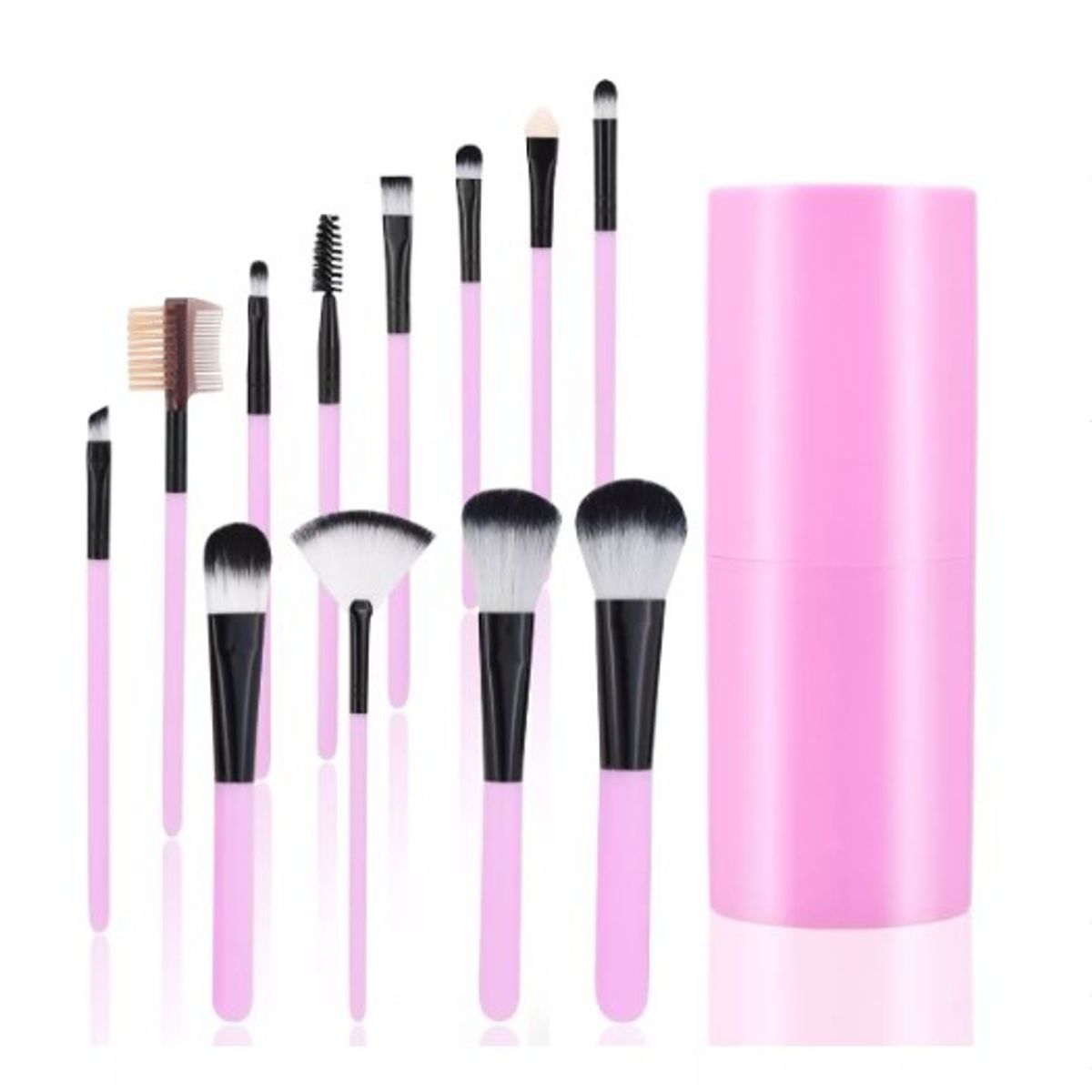 GENERICO - Set 12 Brochas Maquillaje Profesional Cepillos Color Violeta