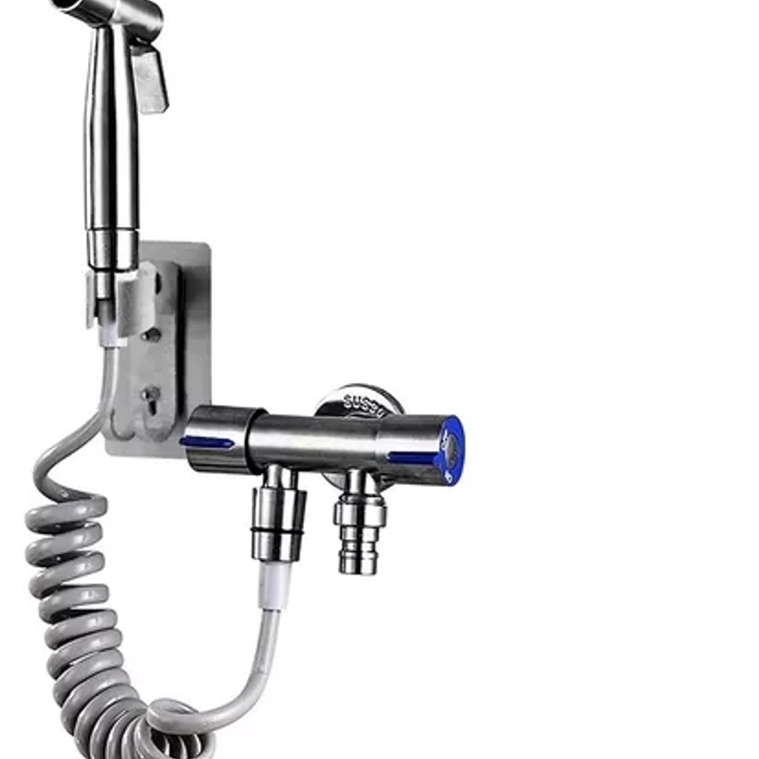 Kit De Bidé De Mano Con Adaptador En T – Manguera De 48 Pulgadas, Acero Inoxidable Cepillado, Ajustable
