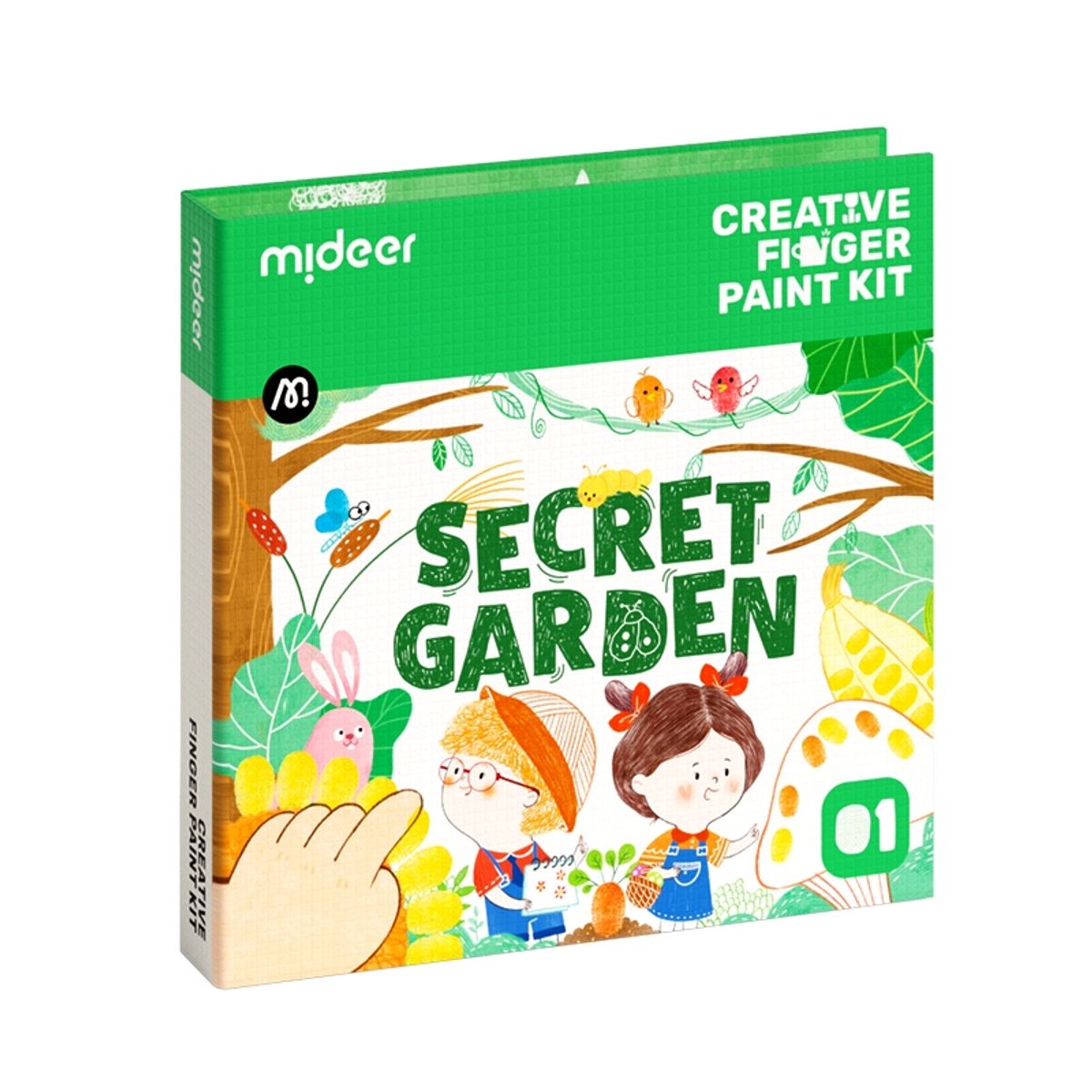 MIDEER - Kit  para colorear con pintura de dedos jardin secreto