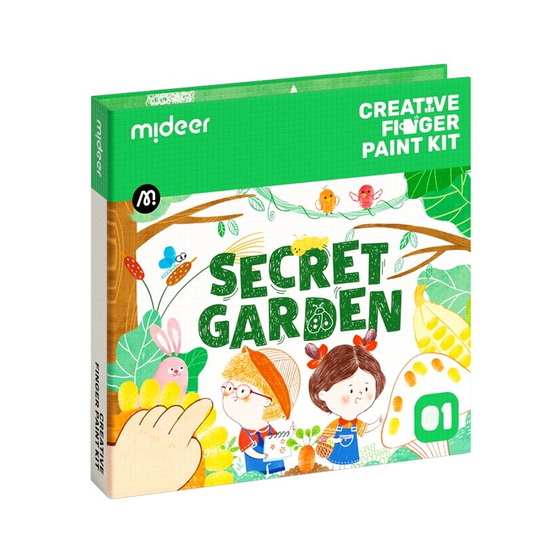 MIDEER - Kit  para colorear con pintura de dedos jardin secreto