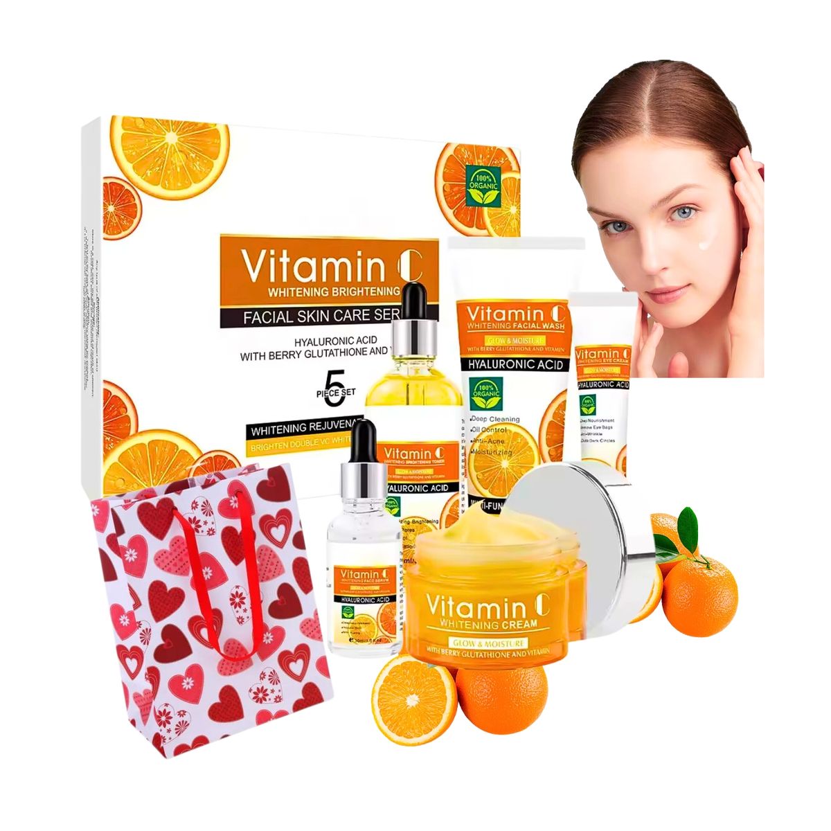 GENERICO - Kit Disaar Cuidado Facial Completo Vitamina C Ácido Hialurónico.-