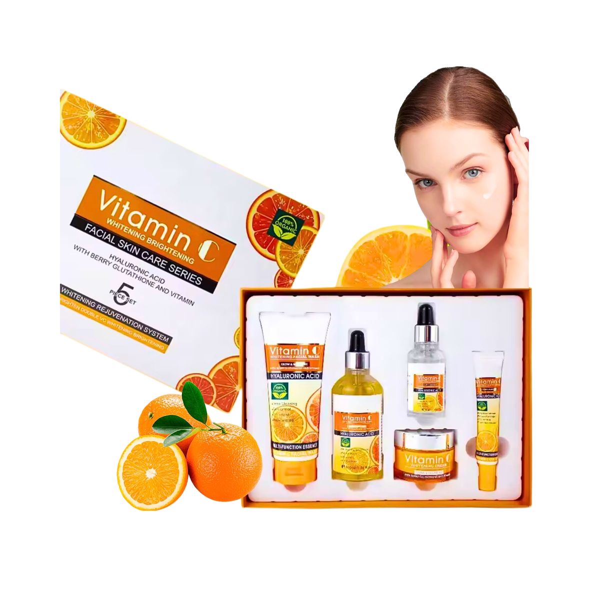 GENERICO - Kit Disaar Cuidado Facial Completo Vitamina C Ácido Hialurónico.-