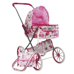 GENERICO - Coche Moises Metálico Con Bolso Para Niños Juguete, 72 Cm