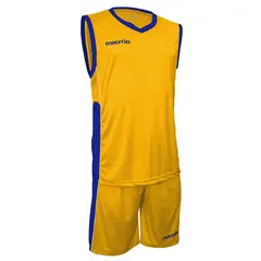 MACRON - Uniforme de Básquetbol Turin Amarillo-Azulino