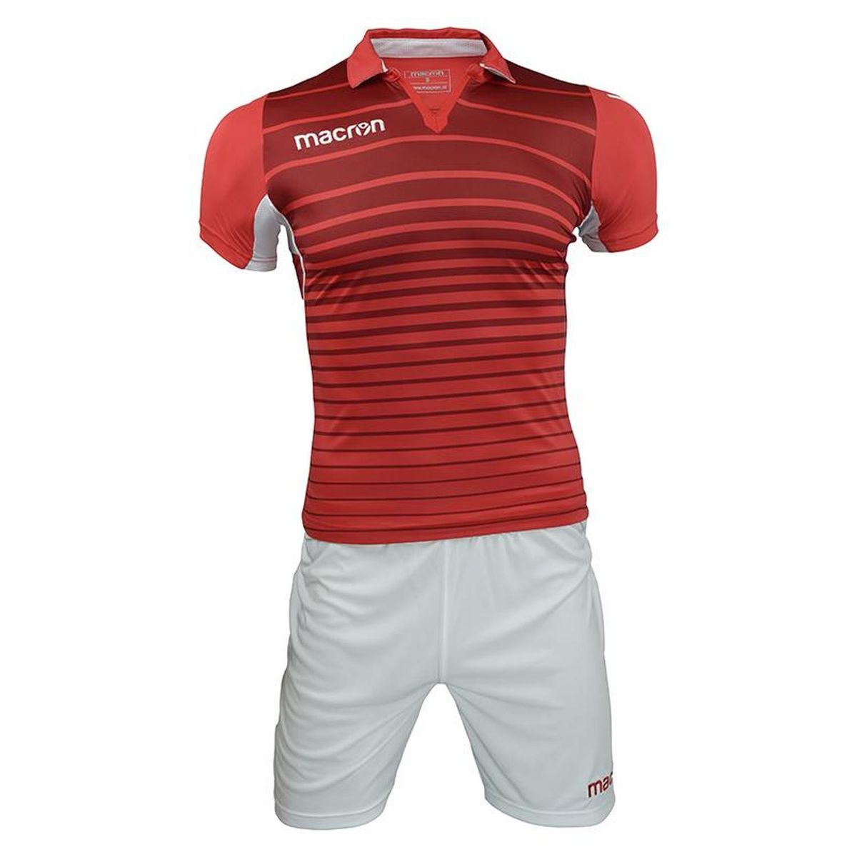 MACRON - Uniforme Fútbol Tabit Niños Macron Rojo-Blanco