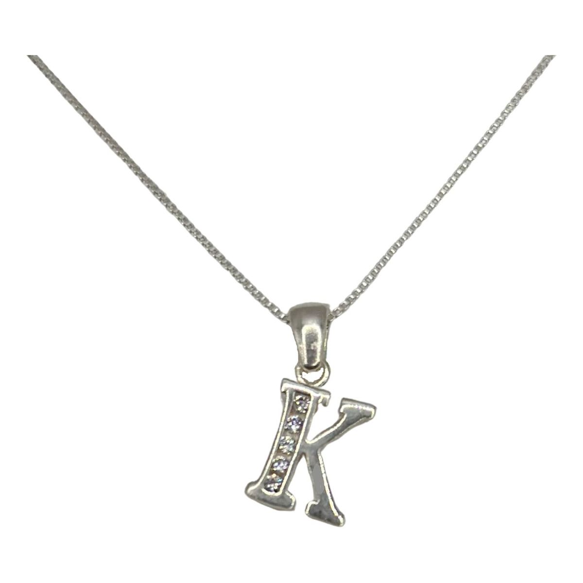 GENERICO - Collar Letra K Circones Juvenil Plata 925 Mas Caja Regalo