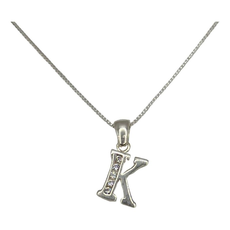 GENERICO - Collar Letra K Circones Juvenil Plata 925 Mas Caja Regalo