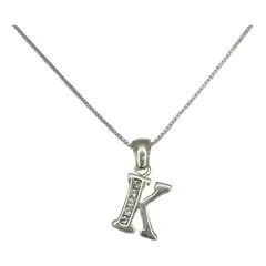 GENERICO - Collar Letra K Circones Juvenil Plata 925 Mas Caja Regalo