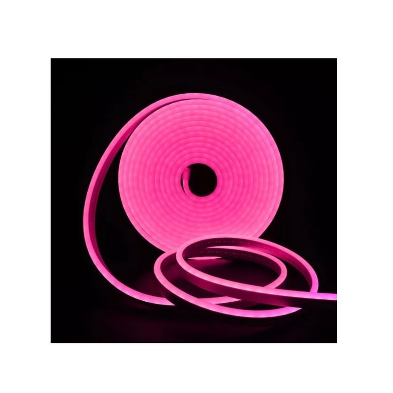 GENERICO - Tira Luz Led Neon 5 Metros Flexible Con Transformador 12v Rosa