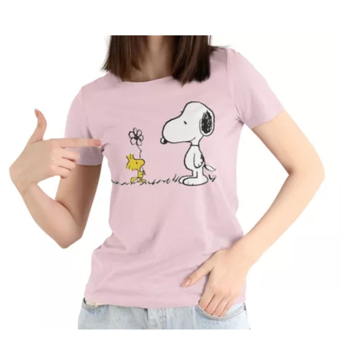 GENERICO - Polera Unisex Snoopy Charlie Brown Flor Algodon Estampado Af