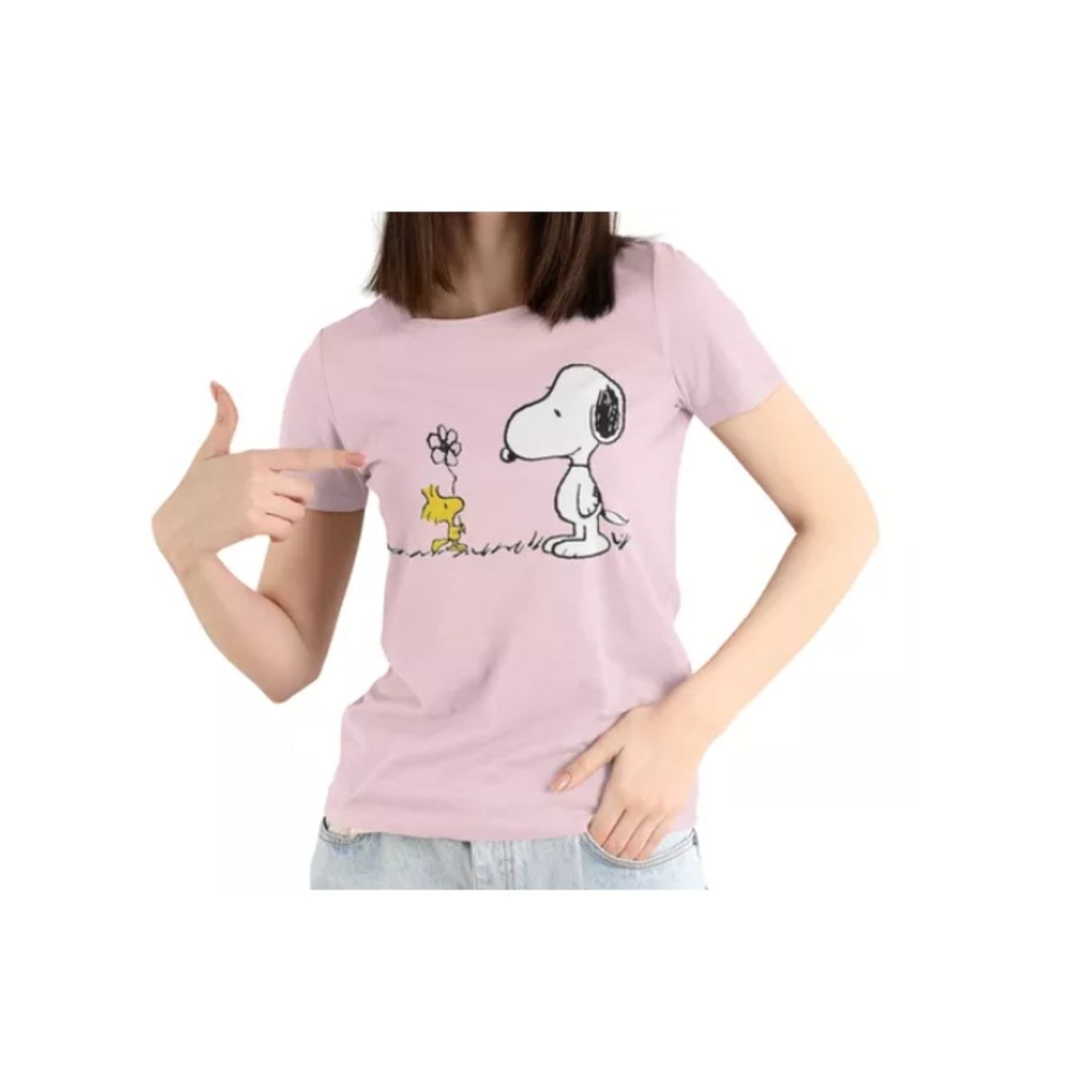 GENERICO - Polera Unisex Snoopy Charlie Brown Flor Algodon Estampado Af