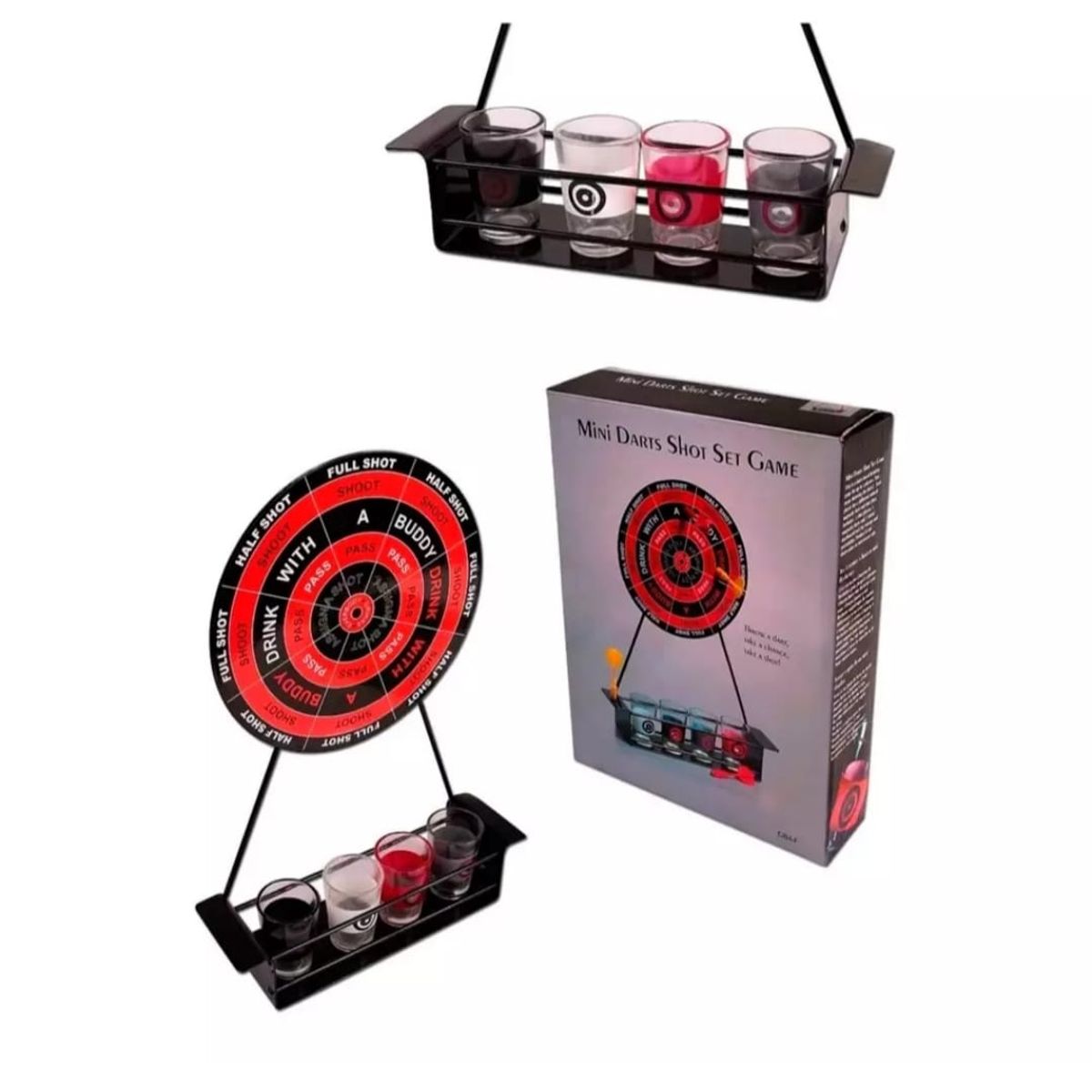 GENERICO - Juego De Dardos + 4 Shot Para Tomar Tiro Al Blanco