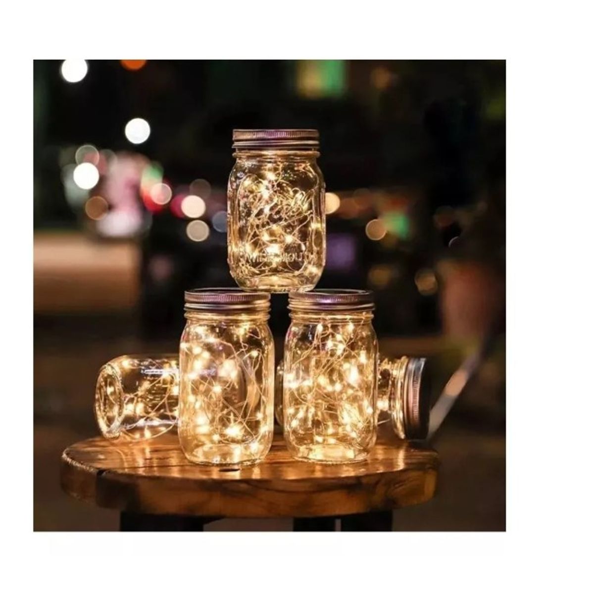 GENERICO - Jarra Led Solar Colgante X4 Para Jardin Resistente Al Agua