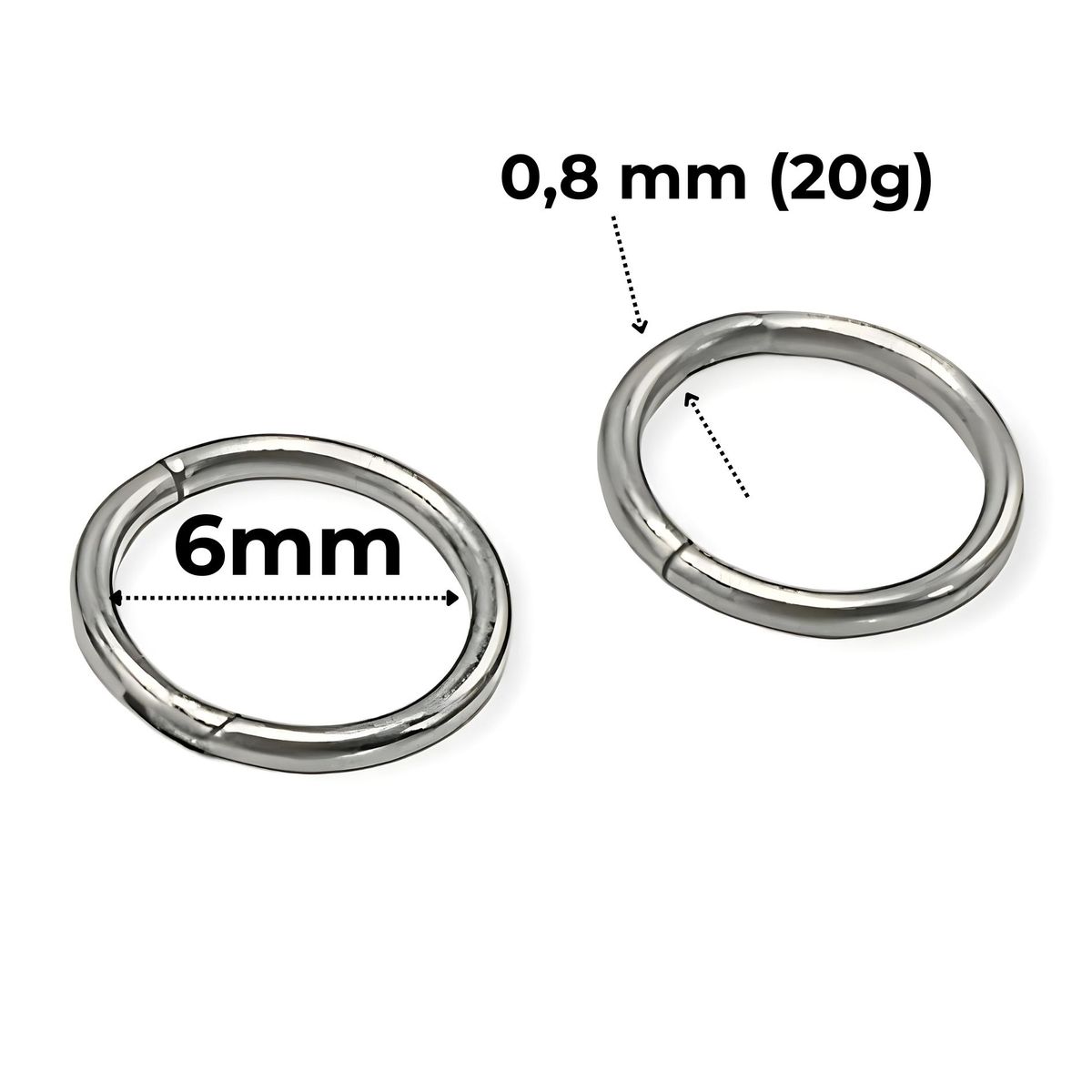 ELBAULDEJUMA - Argollas Clicker 6mm 20g Acero Quirurgico Plateadas Ligeras