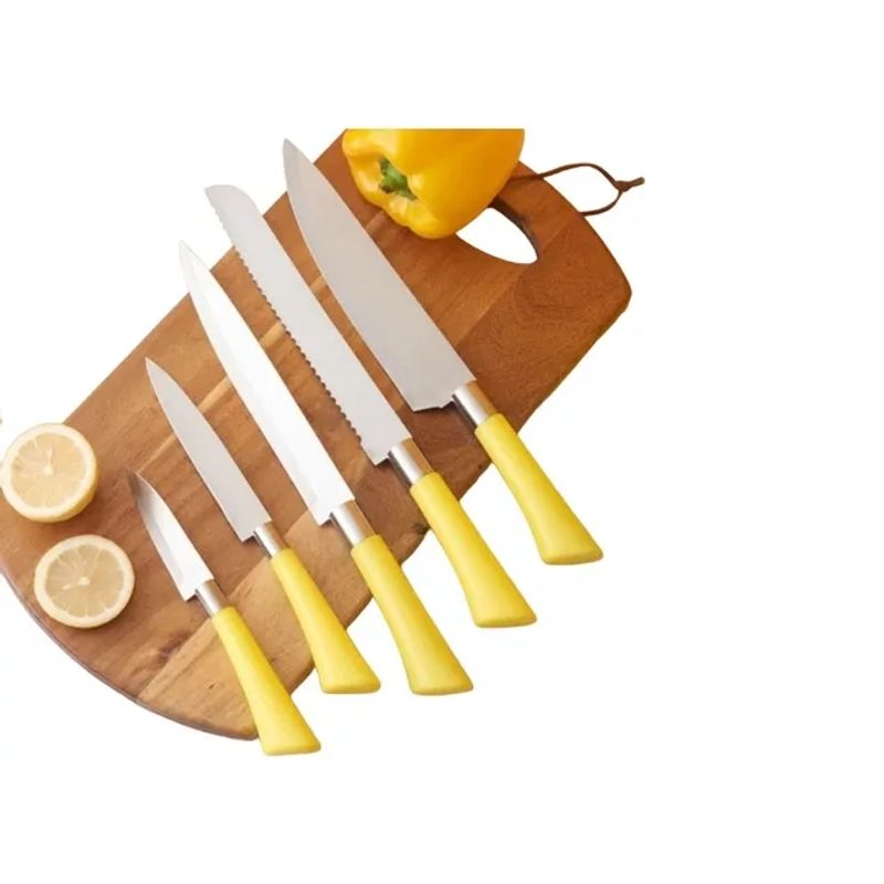 GENERICO - Set De Cuchillos Con Tijeras Y Taco Juego De 7 Piezas