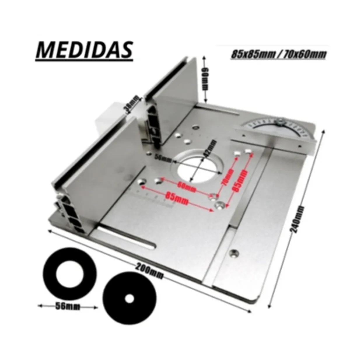GENERICO - Placa De Inserción Guías Banco De Trabajo Router Fresadora