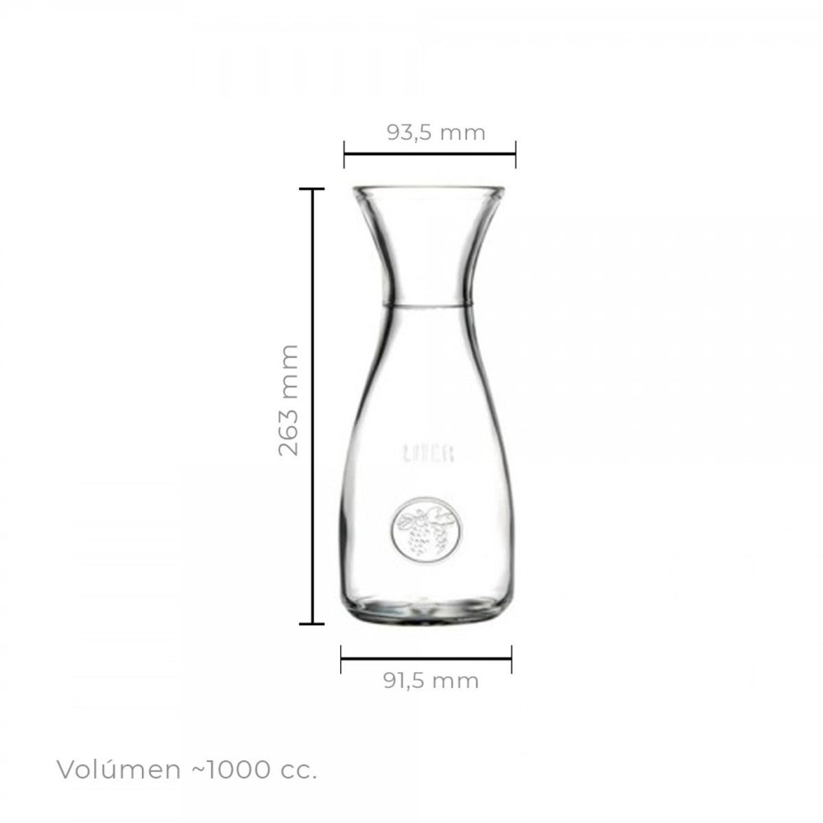 PASABAHCE - Set De 2 Botella De Vidrio 1 Litro Linea Bacchus PASABAHCE