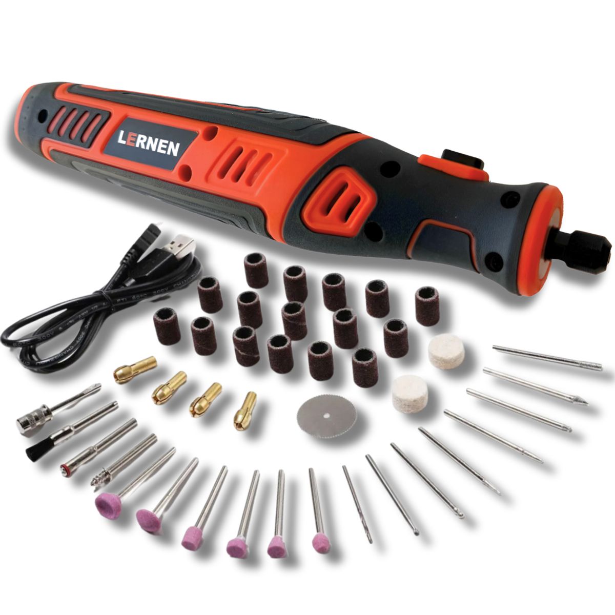 LERNEN - Kit Herramienta Multipropósito Minitorno Inalámbrico- 88 Piezas