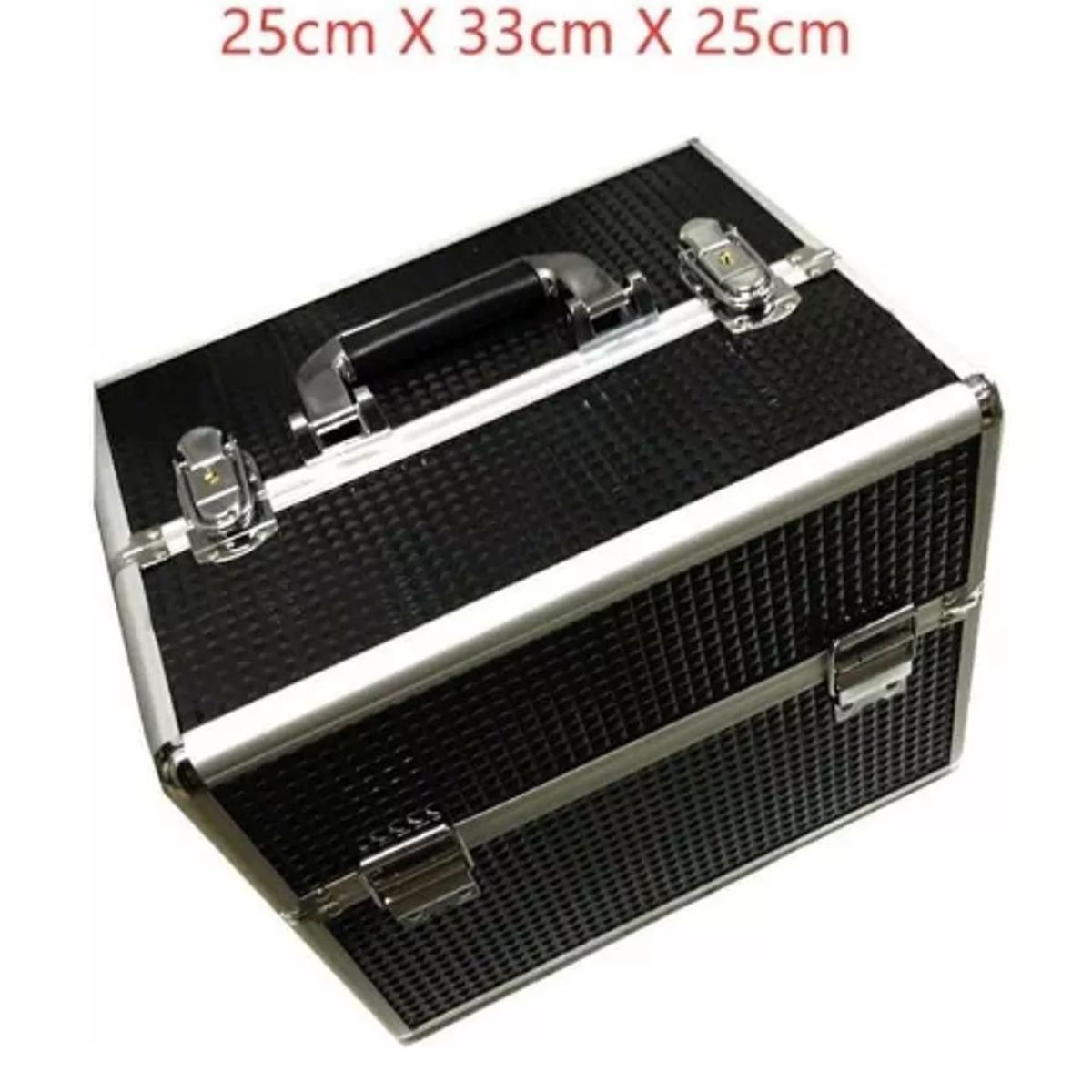 GENERICO - Maleta Para Manicure Y Maquillaje Negro Brillante