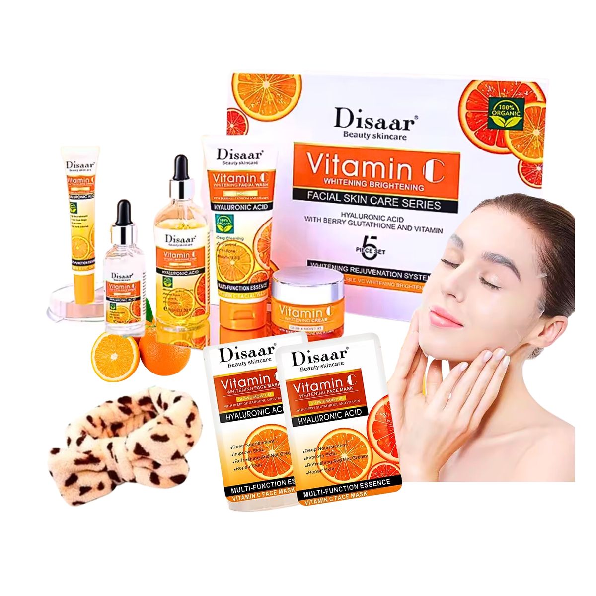 GENERICO - Súper Kit Cuidado Facial Skincare + Mascarillas + Cintillo - Disaar