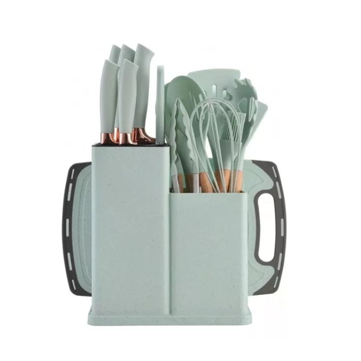 GENERICO - Set 19 Utensilios De Cocina De Acero Inoxidable Y Silicona