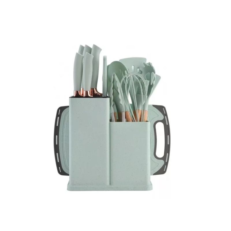 GENERICO - Set 19 Utensilios De Cocina De Acero Inoxidable Y Silicona
