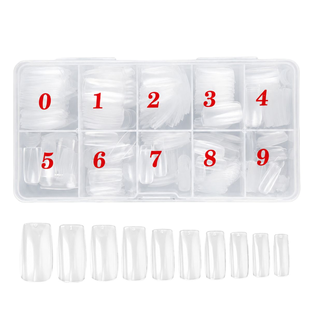 GENERICO - Caja De Uñas Postizas Transparente 500unidades