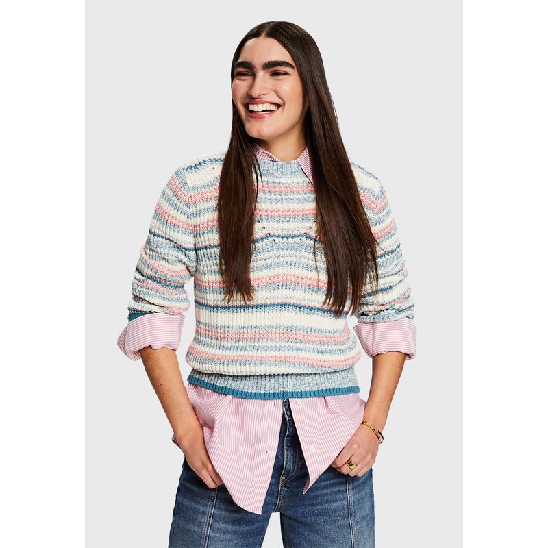 ESPRIT - Sweater A Rayas Con Cuello Redondo Mujer Esprit ESPRIT