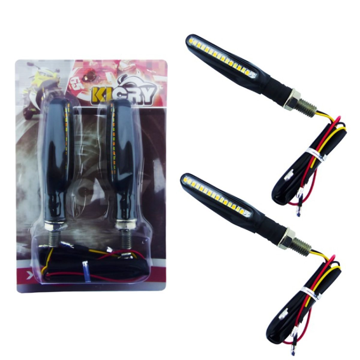 OEM - LUZ INTERMITENTE PARA MOTO DUO COLOR KICRY 15 LED