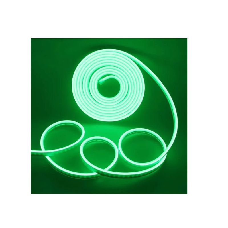 GENERICO - Tira Luz Led Neon 5 Metros Flexible Con Transformador 12v Verde