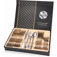 Juego De Cubiertos Acero Inoxidable 24 Piezas Color Plateado
