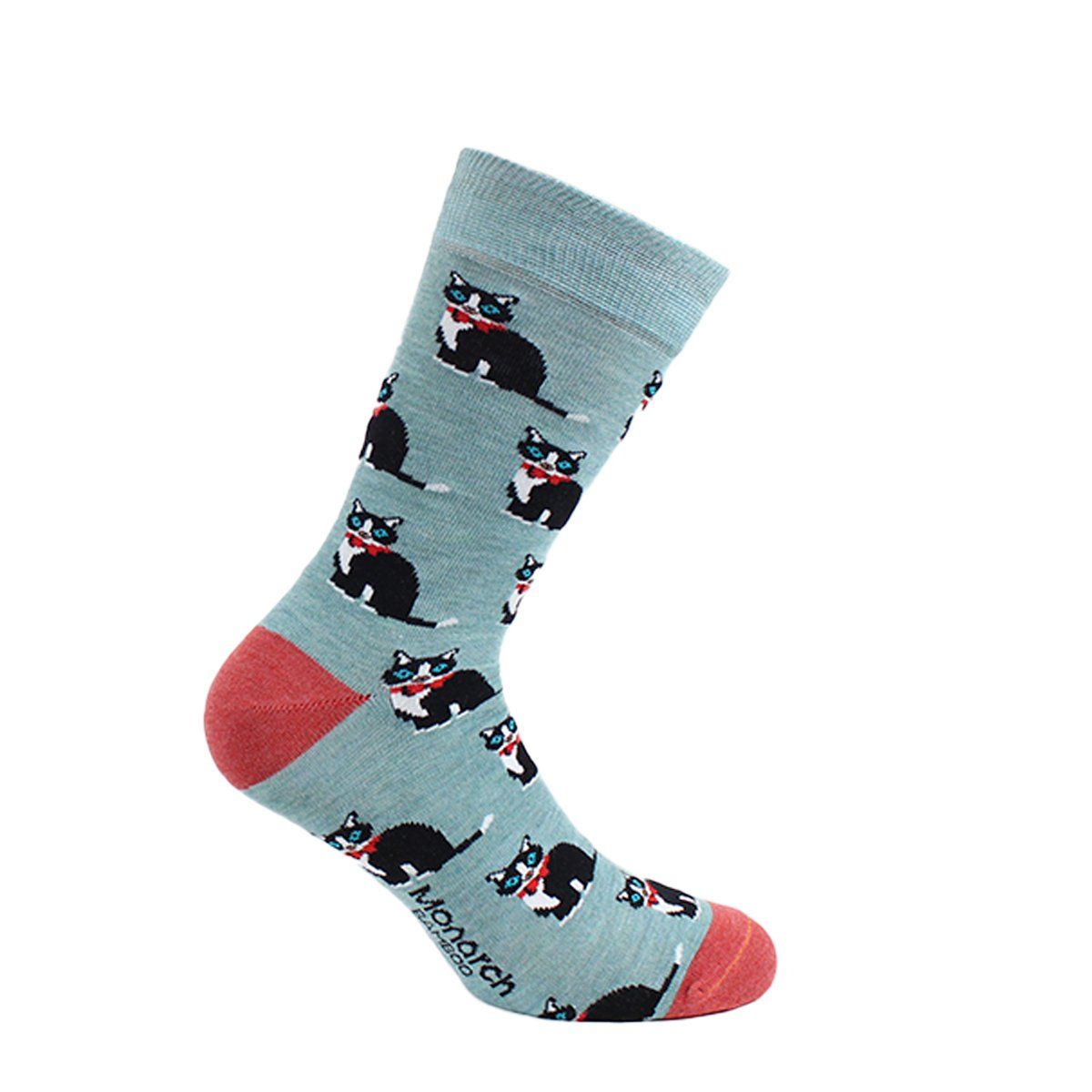 MONARCH - Calcetin Gatos Largo Americano Petroleo