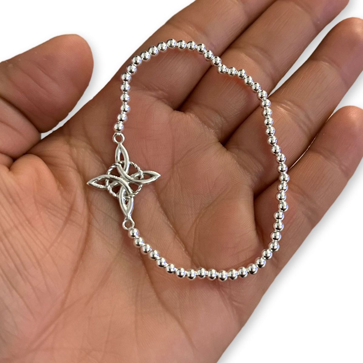 GENERICO - Pulsera Nudo De Bruja Amuleto Protección Plata Fina + Caja