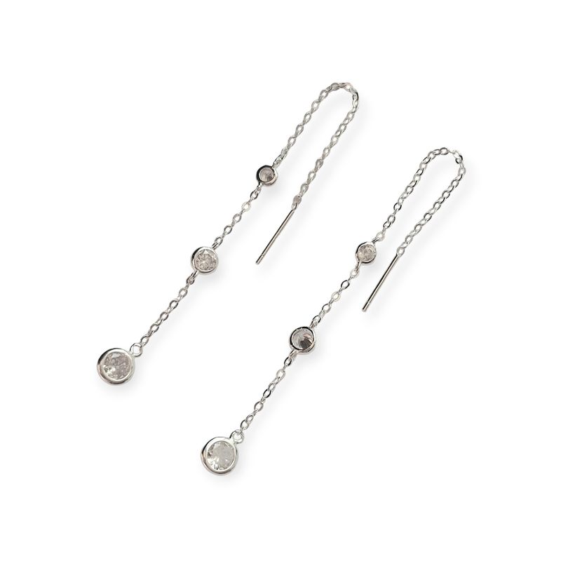 ANDREA COGGIOLA JOYAS - Aros Alexa Circones Cadena Plata Fina 925