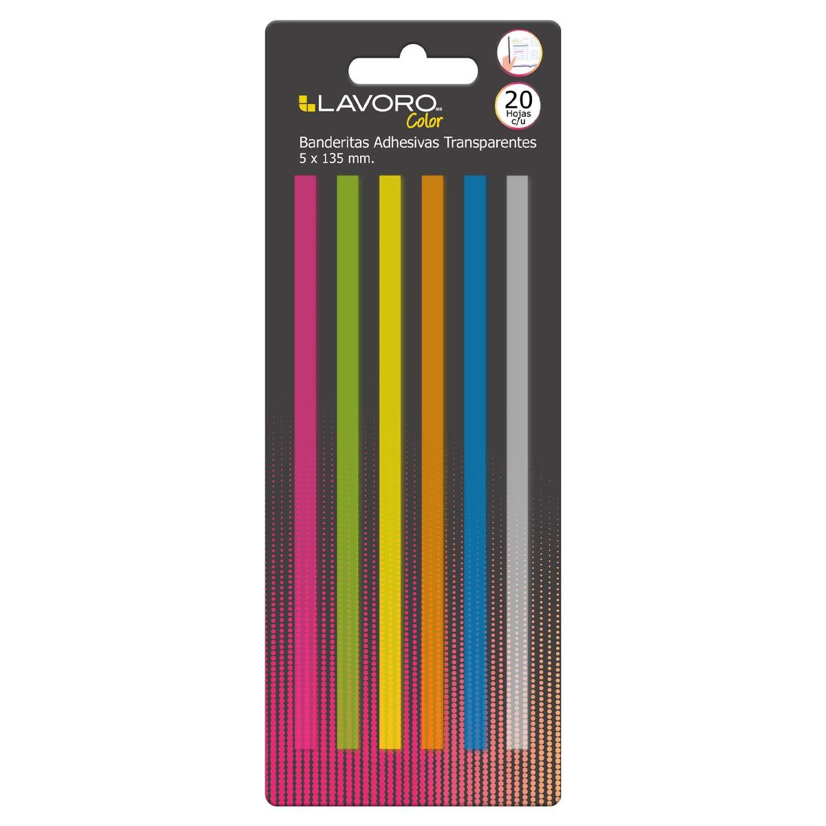 LAVORO - Set banderitas plásticas largas adhesivas