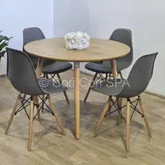 CORI CORI - Comedor Mesa Expandible (100 - 140 - 180CMS) + 4 sillas Eames Gris