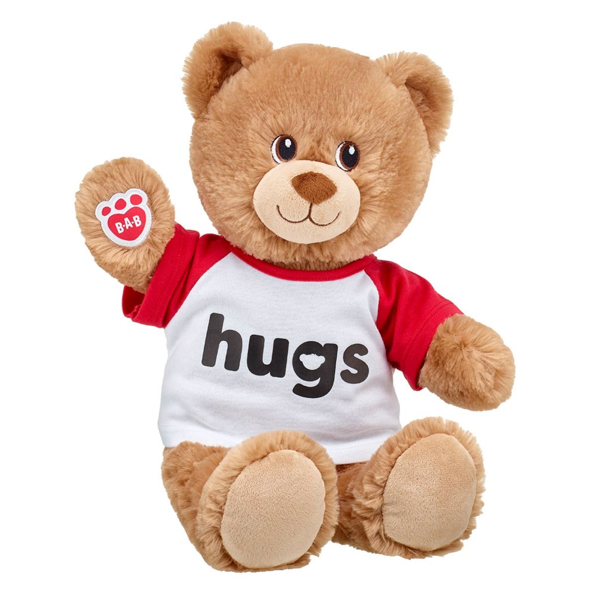 BUILD A BEAR - Polera Build a Bear estampado HUGS blanco y rojo