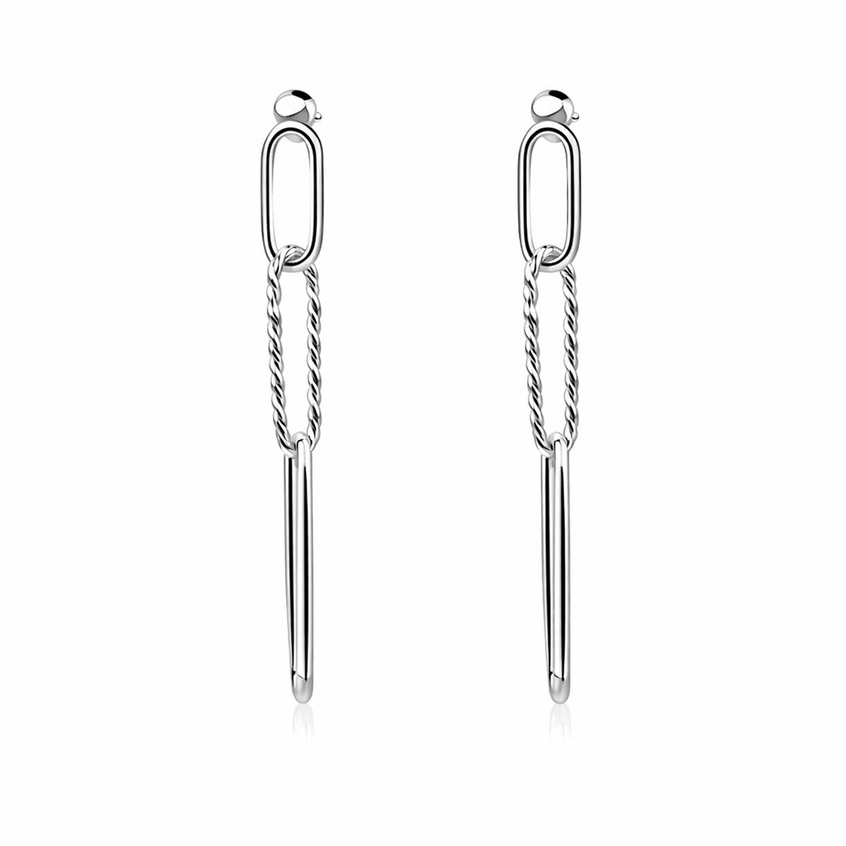 JOYAS MYTOKE - Aros Largos Mujer de Cadena Plata Italiana 925 Rodinada