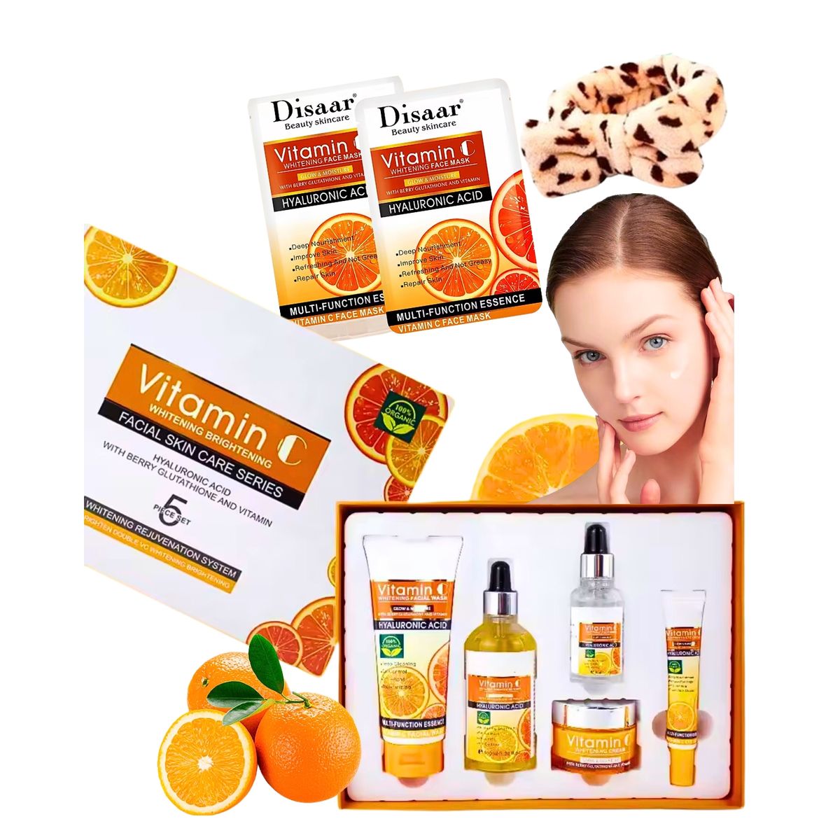 GENERICO - Súper Kit Cuidado Facial Skincare + Mascarillas + Cintillo - Disaar