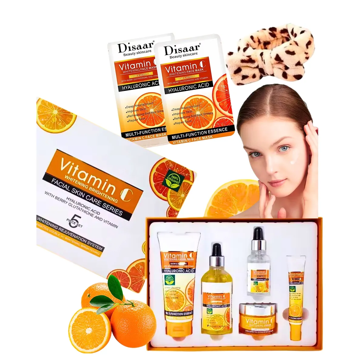 GENERICO - Súper Kit Cuidado Facial Skincare + Mascarillas + Cintillo - Disaar