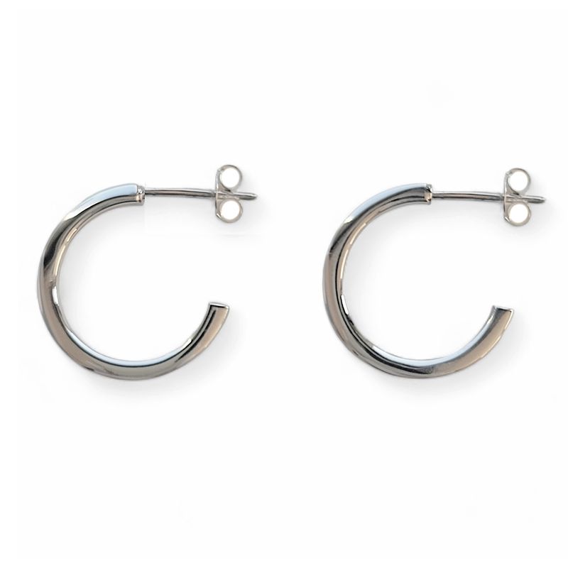 ANDREA COGGIOLA JOYAS - Aros Argolla Tubo Cuadrado 18mm Plata Fina 925