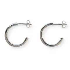 ANDREA COGGIOLA JOYAS - Aros Argolla Tubo Cuadrado 18mm Plata Fina 925
