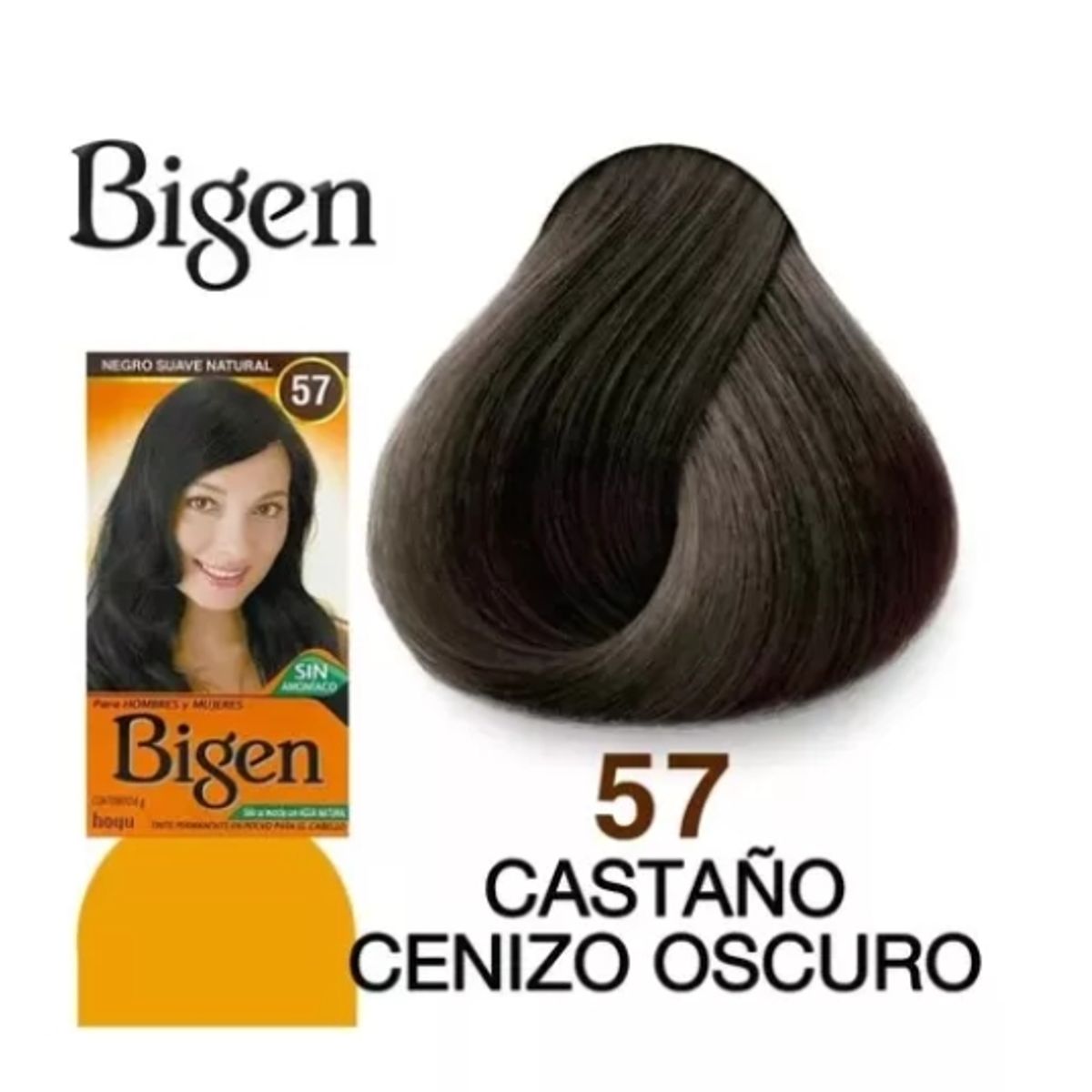 GENERICO - 57 Tinte En Polvo Para Cabellos Y Cejas Bigen 6g