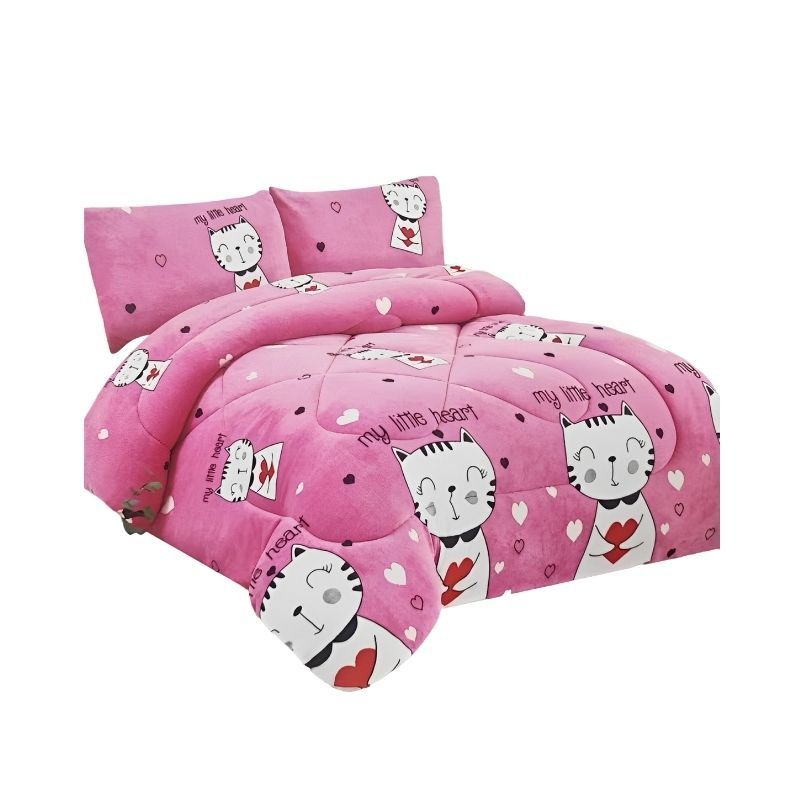 GENERICO - Cobertor Plush Algodón De Invierno Plaza y Media Con Chiporro Diseños