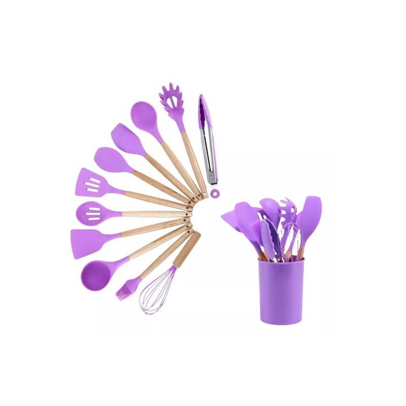GENERICO - Set 11 Utensillos De Cocina Antiadherentes De Silicona