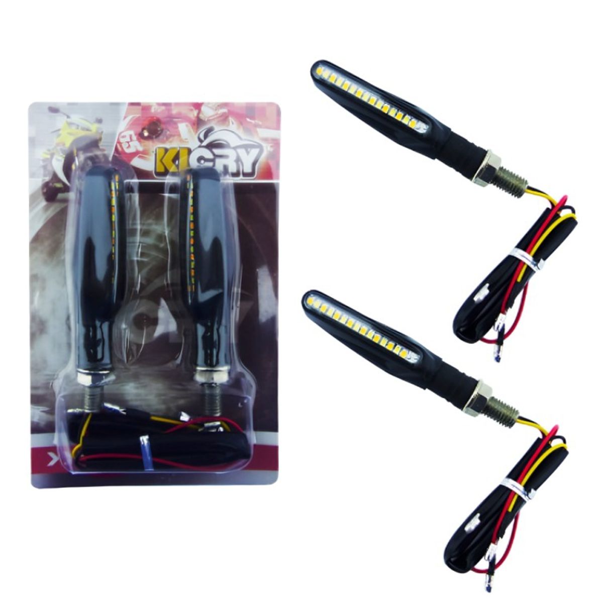 OEM - LUZ INTERMITENTE PARA MOTO DUO COLOR KICRY 15 LED