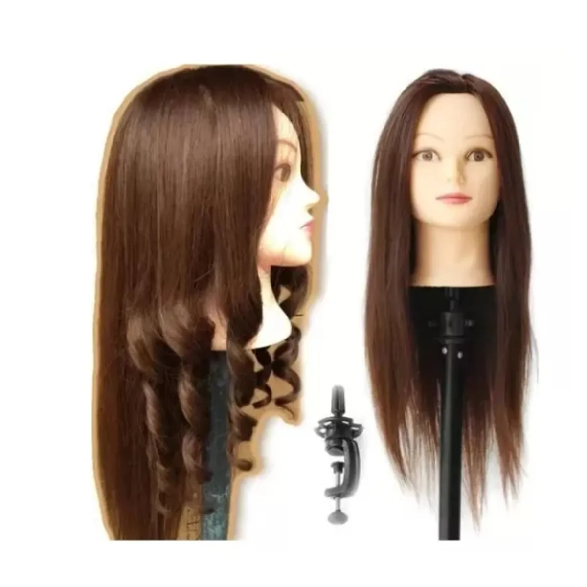 GENERICO - Cabeza CASTAÑO De Peluquería Técnica 80% Naturales Soporte  Base