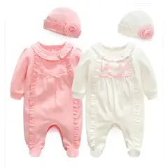 GENERICO - ENTERITO BEBÉ NIÑA ALGODÓN CON GORRO PEQUEÑA LUZ
