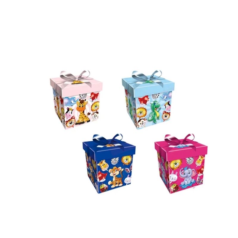 GENERICO - Caja De Regalo Con Animales Con Lazos 22x22x22