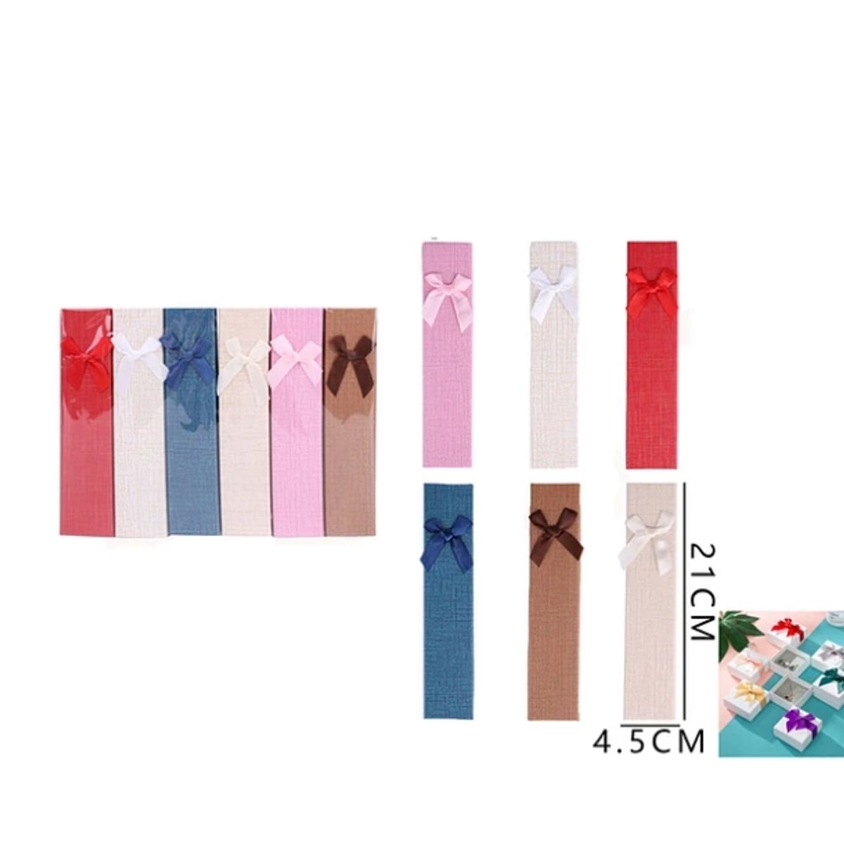 GENERICO - Cajita De Regalo Con Cinta 45x21 Cm 12 Pcs
